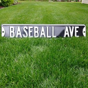 Metal BASEBALL Ave Street Sign Wall Decor B&W NEW!